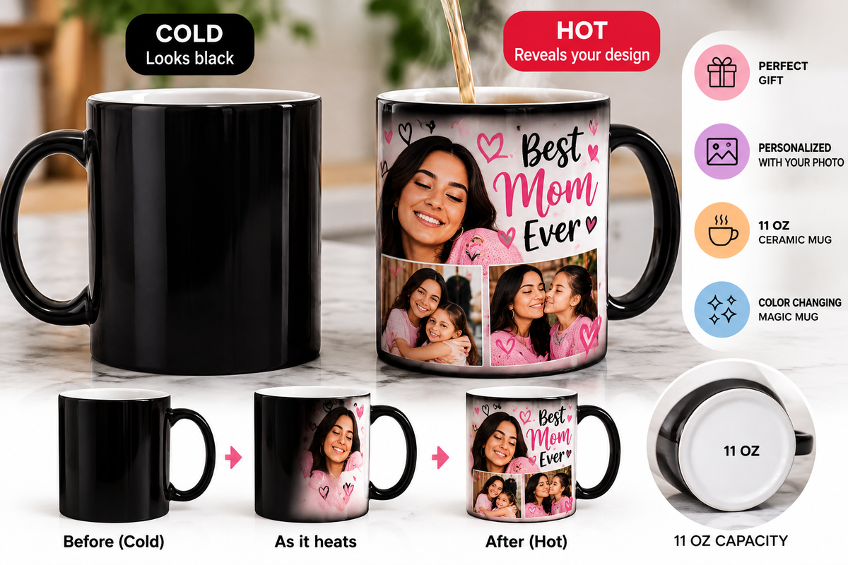 MAGIC MUG CHANGING COLOR SUBLIMATION 11 Oz