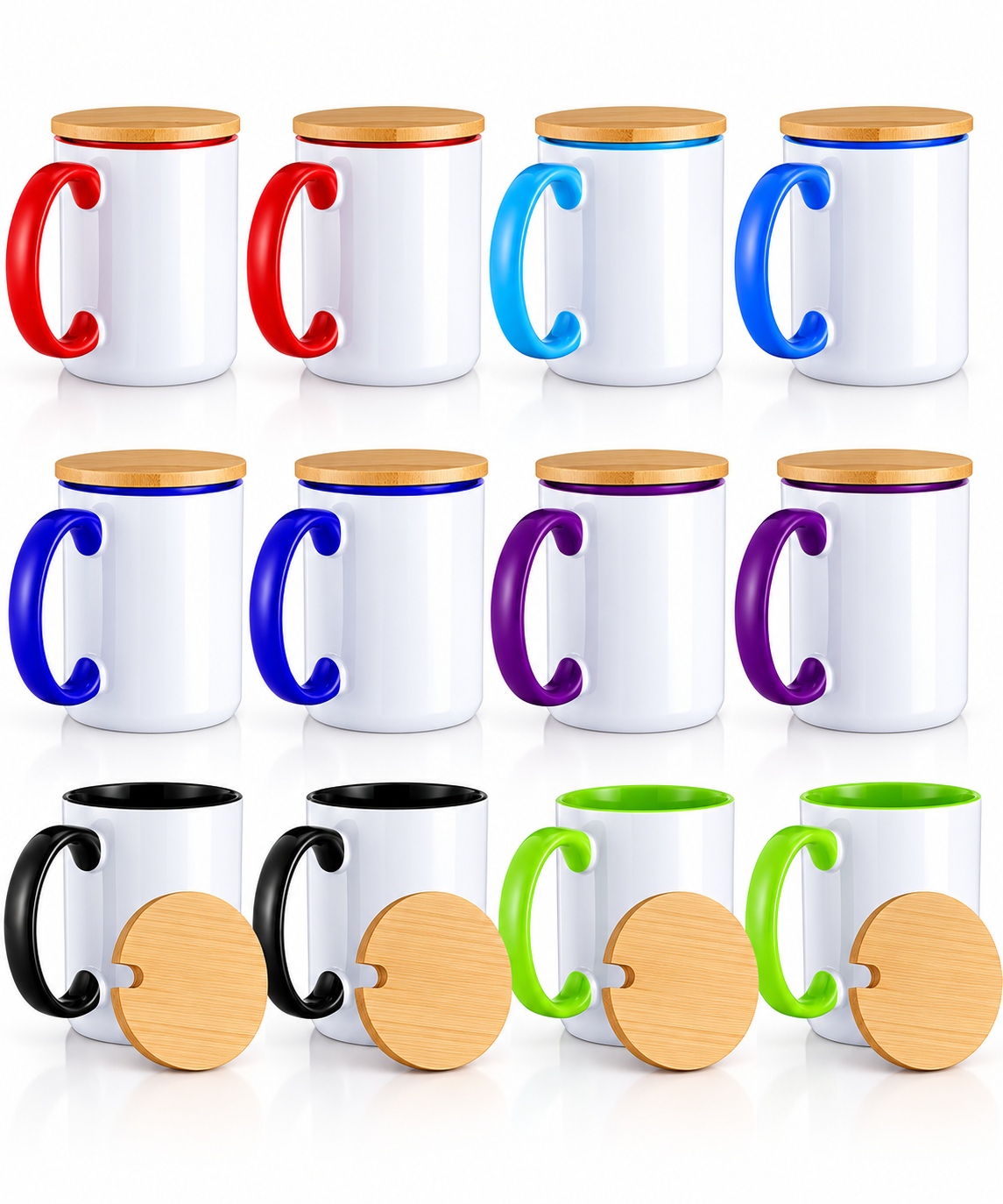Sublimation Mugs 11 Oz with Bamboo Lid