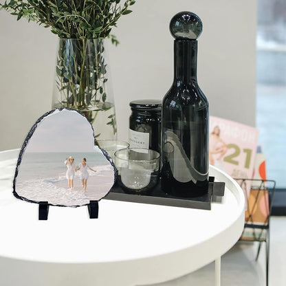 Sublimation Heart Slate with Display Holder, 5.9"X5.9"