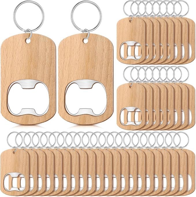 Wood Bottle Opener Wooden Keychain Bottle Opener Blanks Unfinished Keychain