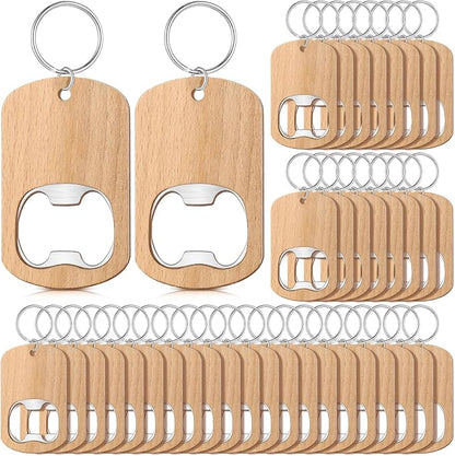 Wood Bottle Opener Wooden Keychain Bottle Opener Blanks Unfinished Keychain