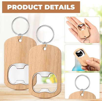 Wood Bottle Opener Wooden Keychain Bottle Opener Blanks Unfinished Keychain