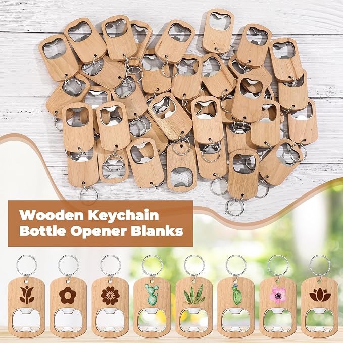 Wood Bottle Opener Wooden Keychain Bottle Opener Blanks Unfinished Keychain