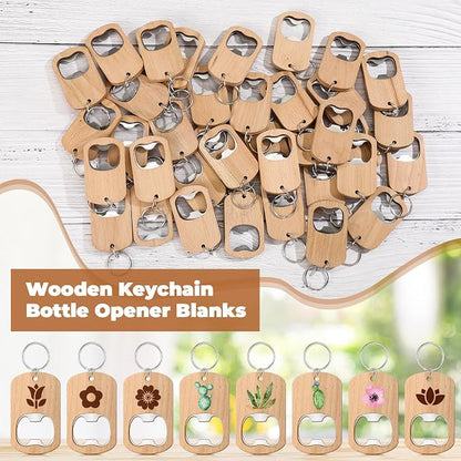 Wood Bottle Opener Wooden Keychain Bottle Opener Blanks Unfinished Keychain
