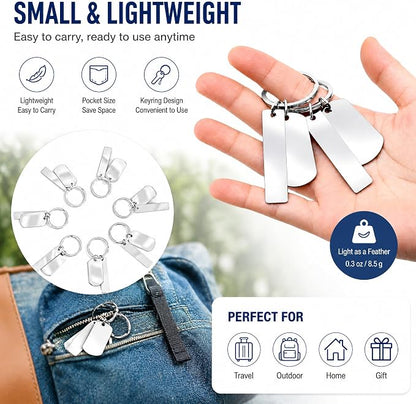 Engravable Metal Keychain Blanks, Stainless Steel